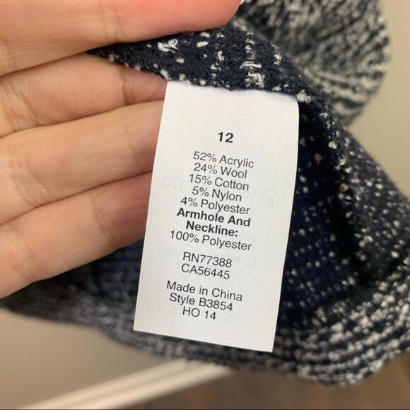 J Crew Tweed Boucle Black/White Sleeveless Fit & Flare Dress - Picture 6 of 8